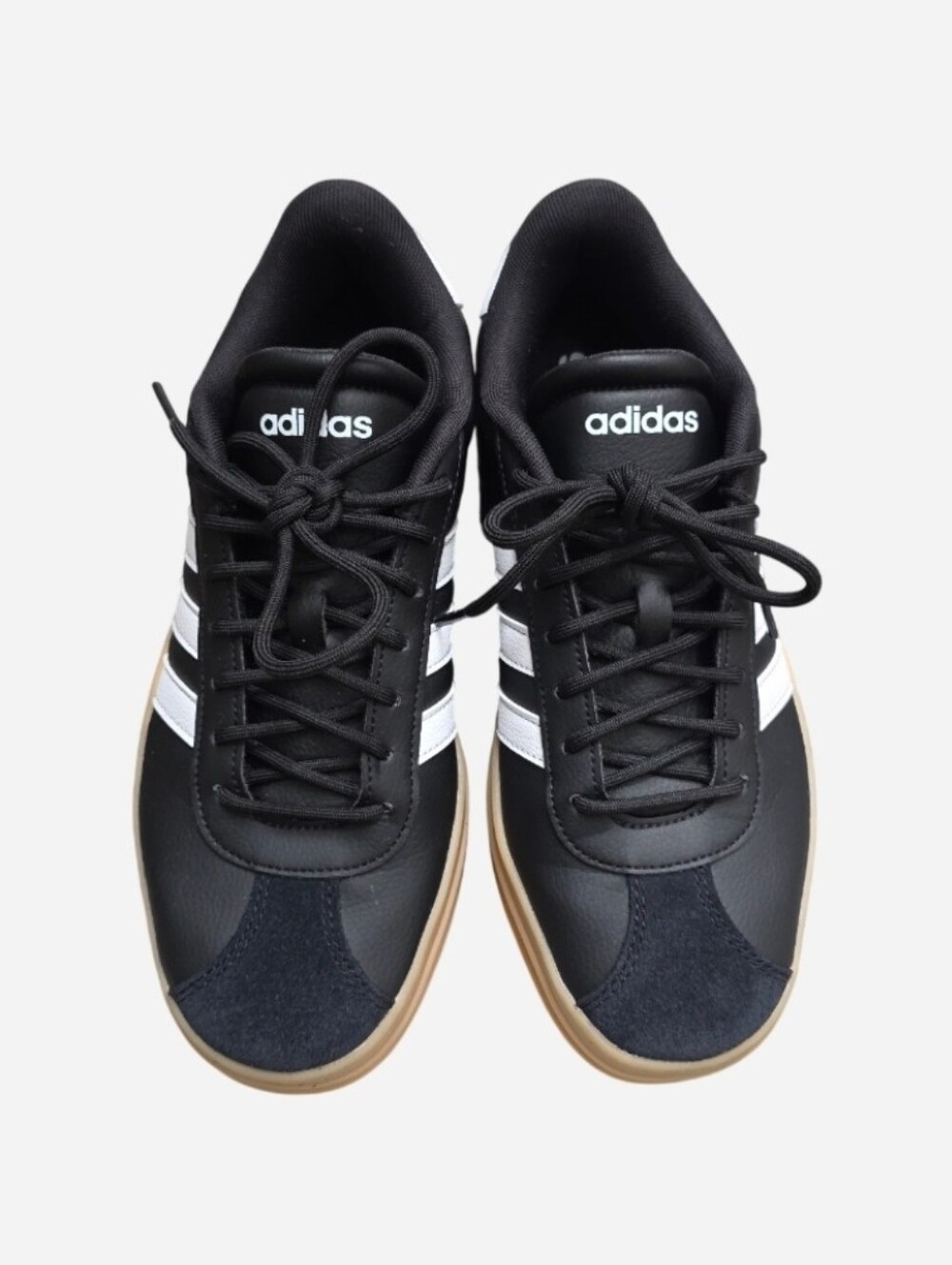 adidas VL Court Bold Platform Sneakers Black Leather And Suede Womens 8 - Picture 2 of 9